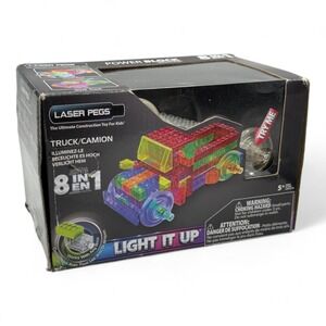 Laser Peg Power Block Series Truck Light up 8 in 1 Construction Toy New With Box